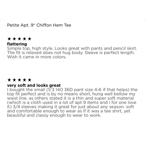 NEW APT9 Chiffon Hem Tee Shirt Magenta Small Petite Women’s NWOT - Picture 13 of 16